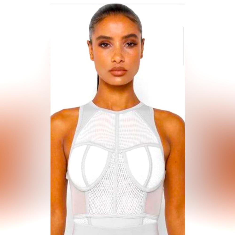 Manière de voir mesh racer neck bodysuit